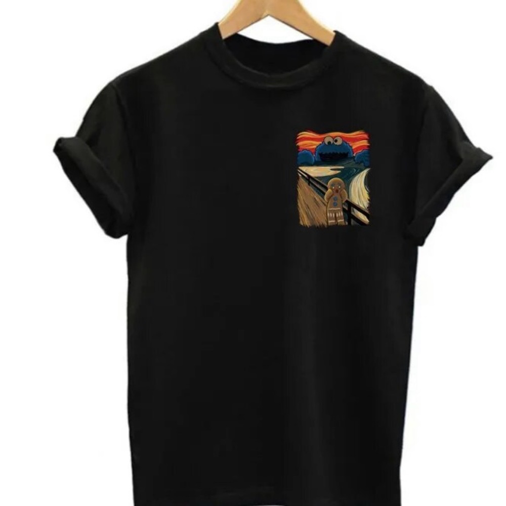 Cookie Monster Eating  Ginger Bread  Cookie t shirt